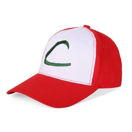 Adjustable Embroidered Pokémon Ash Ketchum Style Cartoon Hat Available/Red Embroidered Half-Circle 3ea