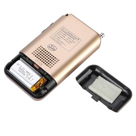 Aviation Radio,AIR/FM/AM/CB/SW/VHF Full Band Portable Shortwave Radio Receiver Handheld Airband Radio Built-in 700mAh Battery LCD Display with Headphone(Gold)