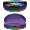 molshine Hard Shell Sunglasses Case,PU Leather Large Glasses Case,Weave Pearlescent