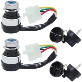 Amavoler 2 PCS 5 Wire 5 Pin Ignition Key Switch Replacement Fit for 50cc 70cc 90cc 110cc 125cc 150cc 200cc 250cc Go Kart Dune Buggy ATV.