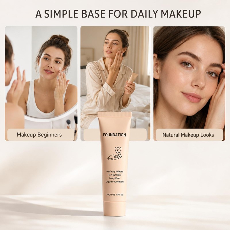 Color Changing Foundation, Temperature Adjusting Face Makeup with SPF 50