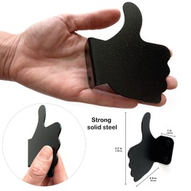 ASTUD Decorative Wall Mounted Hooks (2pcs) Functional Art, Funny, Space-Saving, Heavy Duty Metal Wall Hooks for Bags, Coats, Scarves, Keys, Towels and More (Like-Black)