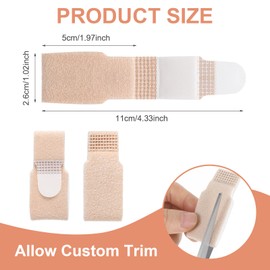 Gjinxi 8 Pack Fabric Hammer Toe Corrector, Reusable Fabric Buddy Toe Wraps for Pain, Fabric Hammer Toe Wraps, Toe Bandages Protectors for Crooked Toes, Curled Toes, Bent Toes and Broken Toes