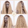 Glueless Long Curly Headband Human Hair Half Wig, Ombre Linen
