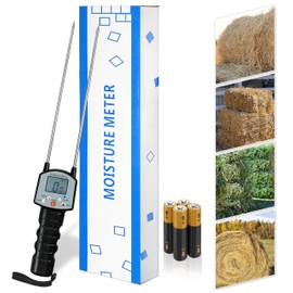 Digital Hay Moisture Meter Tester – TrueMoist™ Tech, Heavy‑Duty Probe for Hay, Alfalfa, Clover, Grass – Fast, Accurate Moisture Readings for Farming & Livestock