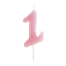 Dekora, Velas Cumpleaños Número 1, Color Rosa