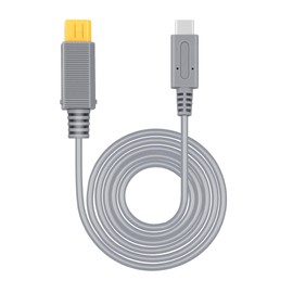 Mcbazel 2 Meters Type C Power Chager Cable Charging Cord for Wii U Only - Gray (NOT for Wii)