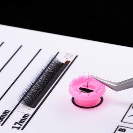 EKYSSO Glue Rings for Lash Extension, 200 PCS Volume Glue Holder, Easy Fan Lashes Ring, Flower Cup for Lash Extension Supplies, Eyelash Extension Rings Holder