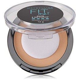 Maybelline Base de Maquillaje en Polvo Fit Me, TRUE BEIGE 222, 12 gr, matifica y controla brillo por 16h, minimiza la apariencia de poros, iguala el tono y la textura de la piel