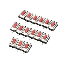Bluelover Push Button Micro Switch, 15Pcs 3x6x2.5MM SMD SMT Tactile 2-way Momentary ON-OFF, Metal Actuator, 2 Pin, 12V, 15 Count