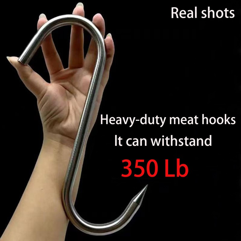 12 mm Heavy Duty Meat Hooks,10 in Stainless Steel Meat