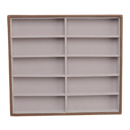 Sunglasses Display Tray PU Wood Grain Sunglasses Storage Case for Home Glasses Store 10 Grids