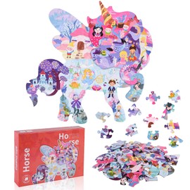FORMIZON Puzzle Children, 48 Pieces Animal Puzzle Pieces, Puzzle Toy, Educational Toy, Children's Puzzle Gift for Boys Girls from 7 Years (Unicorn)