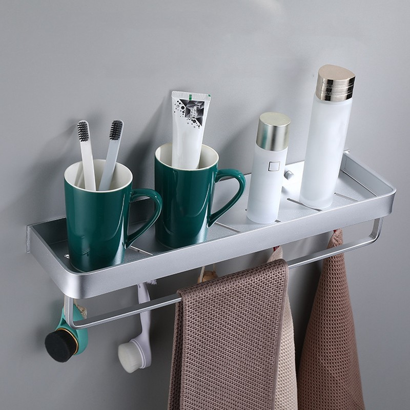 Bathroom Shelf Wall Mount Space Aluminium Shower Single Layer Shelf