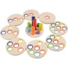 Constructive Playthings SAN-24 Wooden Logic Stacking Puzzles, Colorful Stackable Puzzle