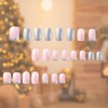 Ceboic 24Pcs Christmas False Nails Short, Square French Press on