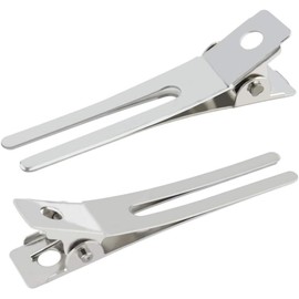 50 Piezas Pinza Pelo de Hierro 4, 5cm Plata Doble Horquilla Uso Profesional Permanente, Sujeción Firme sin Marcas, Diseño Ligero para Peinados Hechos a Mano