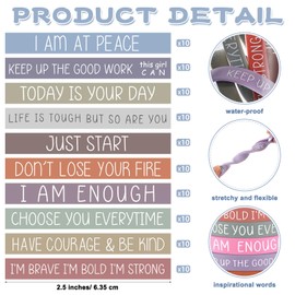 Remuuly 100 Pcs Mental Health Awareness Bracelets Positive Affirmation Cards for Women Motivational Silicone Bracelets for Women Students Employees