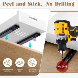 1 Pack | Pull Out Organzier Drawers for Cabinets Fixed with Nano Film, 12-Inch Wide Sturdy Carbon Steel Cabinet Slide-Out Shelves for Pantry and Bathroom Vanity - 16.9'' Depth x 3.1'' Height.