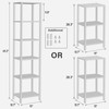 TUTOTAK Bookshelf, 6-Tier Tall Book Shelf, Narrow Bookcase for Small
