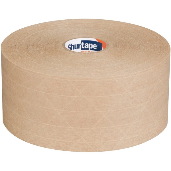 Shurtape WP 100 Light Duty Water Activated Paper Tape - Natural, 70 MM x 138 Meters, 10 Rolls