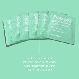 Bushbalm Intimate Refreshing Wipes - Hydrating for Sensitive Areas with Aloe Vera and Natural Extracts - Flushable and Soothing - 15 Wipes
