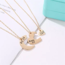 Deluxe 3 Collares Hermanas Amistad Amor 14 Febrero Regalo Corazón