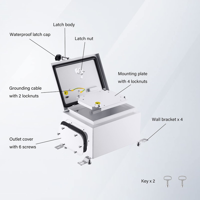 Ordentlich IP65 Weatherproof Metal Box Wall-Mounted Electronic Equipment Enclosure Box