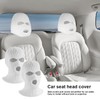 HhBdy Funny Car Accessories 2Pcs Funny Car Headrest Cover White