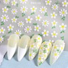 6 Sheets Cute Daisy Nail Stickers 3D Self Adhesive Embossed