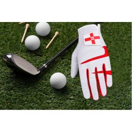 Sports Gear Ltd Pack of 3 Cabretta Leather Men’s Golf gloves, for All Weather Conditions, Soft Feel Grip, Breathable & Comfortable, Right & Left Handed Golfer - England Right Hand XL