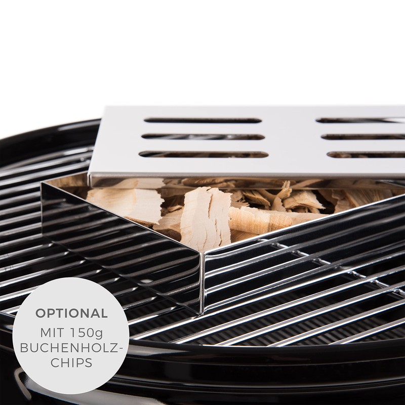 Blumtal smoker, smoker box made of stainless steel, gas barbecue