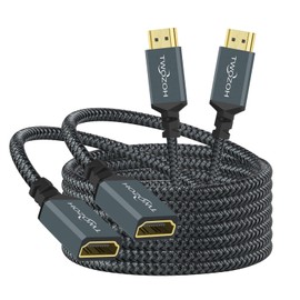 Twozoh Cable de extensión HDMI 5M 2 Unidades, Cable HDMI Macho a Hembra, extensor HDMI trenzado de nailon, adaptador de cable HDMI 2.0 compatible con 4K@60Hz 3D HDR