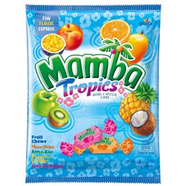 Mamba Tropics Assorted Candy, Individually Wrapped Candies 3.52 oz (pack of 3). Great for Party Favor Candy Mix - Pinata Candy Bulk - Goodie Bag Stuffers for Kids Party Favors