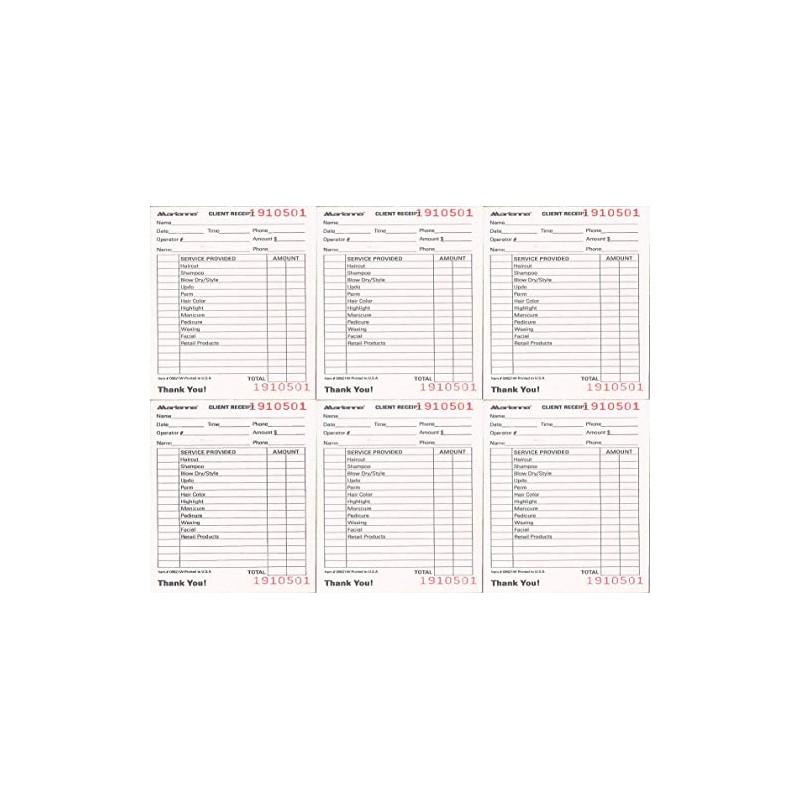 MARIANNA Salon Check Pads BK-08821W x 6