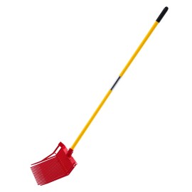 Durable 61-Tine Manure Fork with 18 Angled Fiberglass Handle Long Pitchfork Muck Rake Tool for Horse Manure 18 Angled TinesDefault: Default
