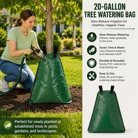 20-Gallon Tree Watering Bag for Slow-Release Irrigation – Reusable PVC Drip Watering System for Lawn & Garden Care