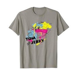 Tom & Jerry Paint Splash T-Shirt, gray