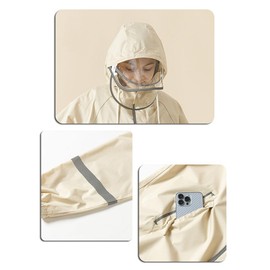 Kids' Raincoat, Kappa School Bag, Boys and Girls, Rain Poncho, Children, Rain Gear, Large Brim, Waterproof, Quick Drying, Night Reflective, Storage Bag Included, Rain Goods, Rainy Season, Heavy