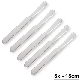 Acrylic Glass Cosmetic Spatula 15cm Long for Applying Canned Creams Transparent Kosmetex Cosmetic Spatula Pack of 5
