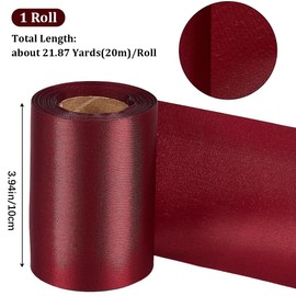 GORGECRAFT 20 m x 10 cm Wide Double-Sided Satin Ribbon Dark Red Made of Solid Polyester Fabric Large Ribbon for Wrapping Gifts for Chair Sash Bouquet Bow Making Decoration