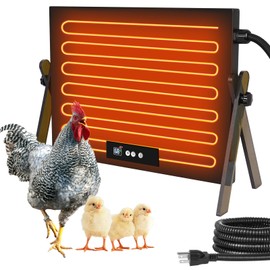 Chicken Coop Heater with Thermal Protector for Winter, Brooder Plate Radiant Heater for Chicken Coop, Metal Panel, 150W Energy Efficient, Precise Temp Control, Ideal for Chick Dog Cat & Small Animals