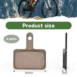 Bike Brake Pads, 6 Pairs Resin Semi-metal Bicycle Disc Brake Pads Replacement, Ceramic Bicycle Disc Brake Pads Fit Best Tek Disc Brake Pads for Mountain MTB Ebike for M446.395.355.375 etc.