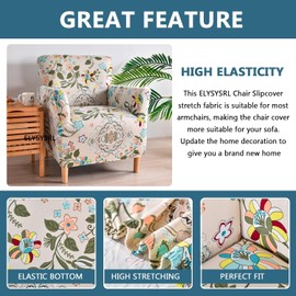 Chair Slipcovers Sofa Cover with Arms for Living Room High Stretchy Spandex Pet Club Armchair Cover Furniture Protection Covers, Machine Washable (Color : #34)