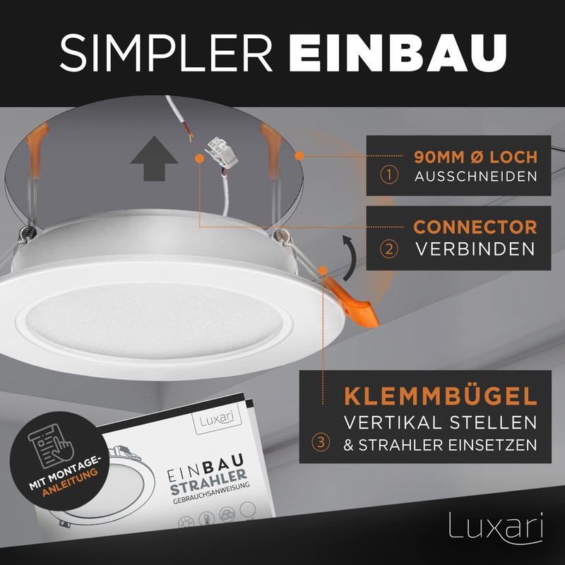 Luxari LED Recessed Spotlight 230 V Flat [Set of 6