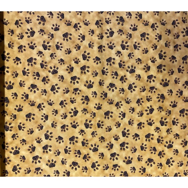 3 Wishes Fabric PAWS PRINTS MINI DOG CAT PRINTS ON