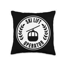 Ski Lift Operator Jobs Design Gondola Attendant Perfect Ski Lift Operator Apparel Chairlift Mountain Resort Throw Pillow, 16x16, Multicolor