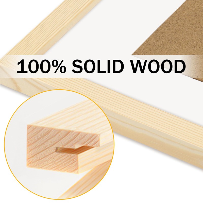 4x4 Grain Picture Frames Square Classic Natural Wood 6 Pack