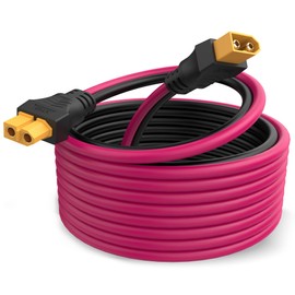 12AWG 6.6FT XT60 Extension Cable Injection Molded XT60 Adapter Wire for Portable Power Station Solar Panel Generator RC Battery ebike Remote Control Toy Cars