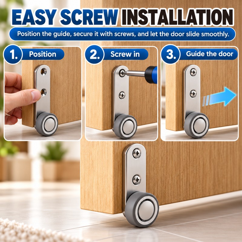Sliding Door Roller Wheels for Smooth Movement – 4-Piece Metal